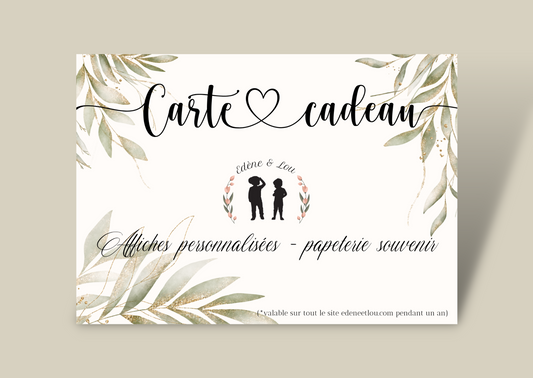 Carte cadeau Edène et Lou