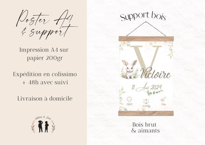 Lot de 3 affiches - affiche de naissance personnalisée safari - affiche décorative trio - cadeau de naissance bébé - pdf ou imprimée