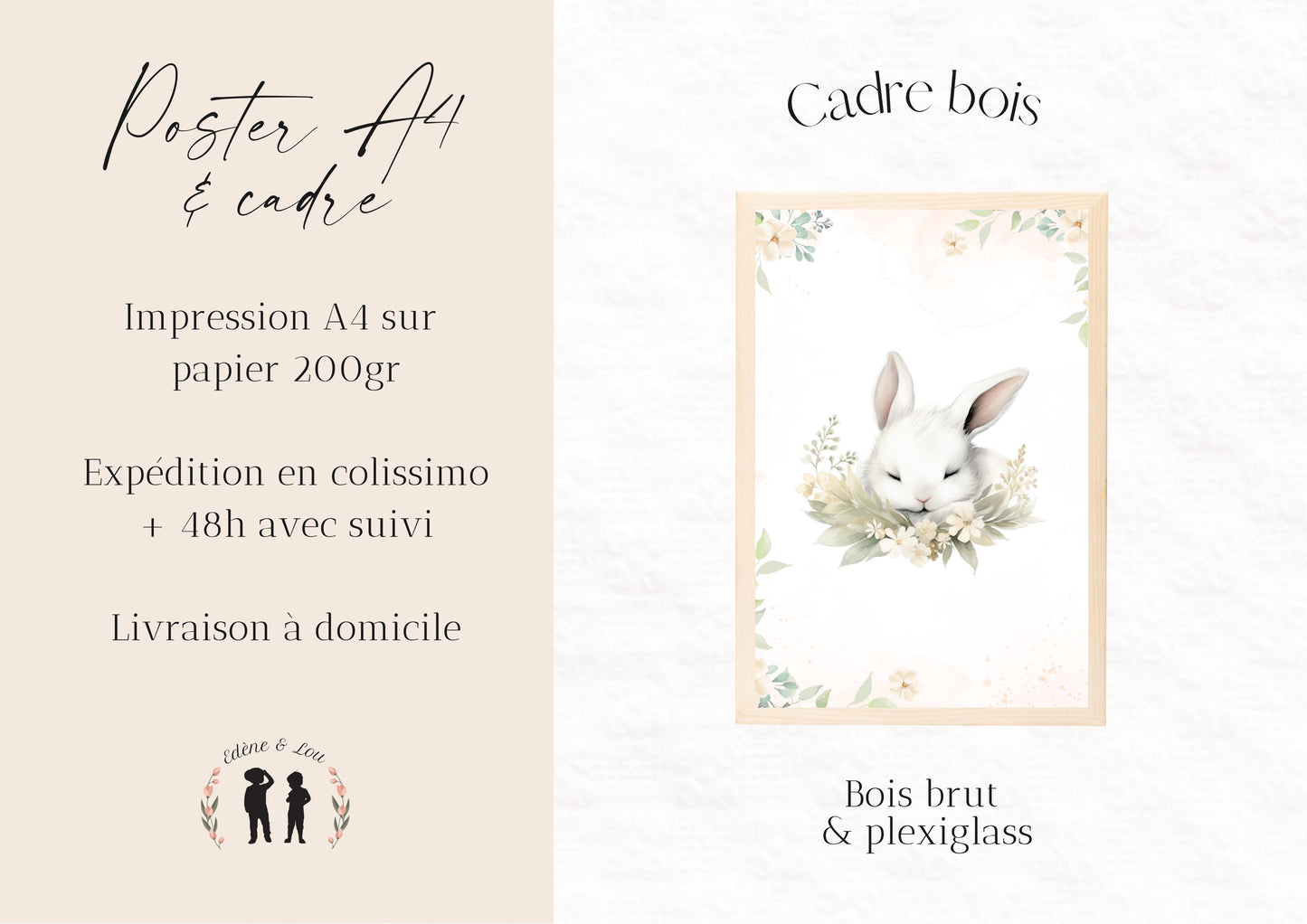 Lot de 3 affiches - affiche de naissance personnalisée safari - affiche décorative trio - cadeau de naissance bébé - pdf ou imprimée