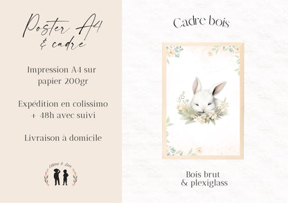 Lot de 3 affiches - affiche de naissance personnalisée safari - affiche décorative trio - cadeau de naissance bébé - pdf ou imprimée