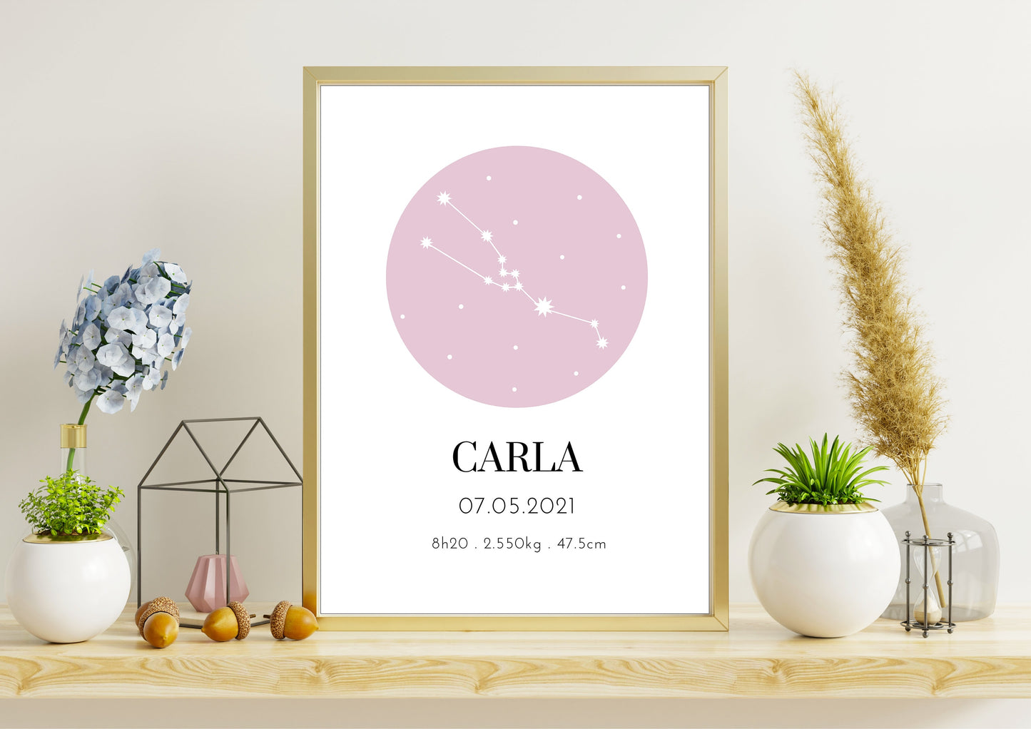 Affiche personnalisée zodiac minimaliste signe astrologique constellation