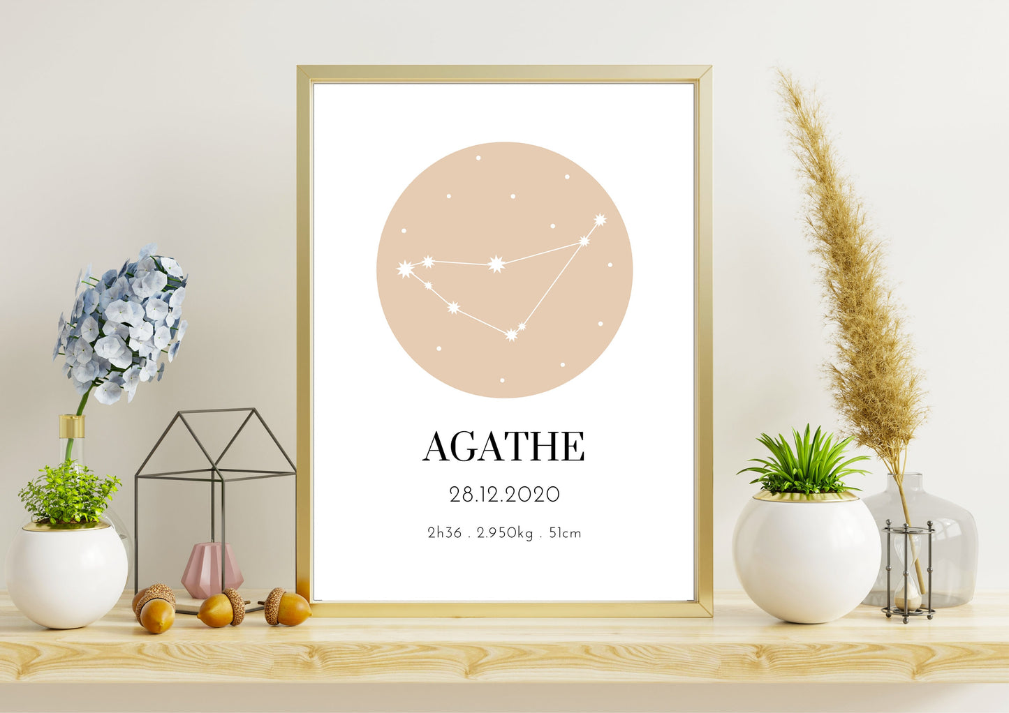 Affiche personnalisée zodiac minimaliste signe astrologique constellation