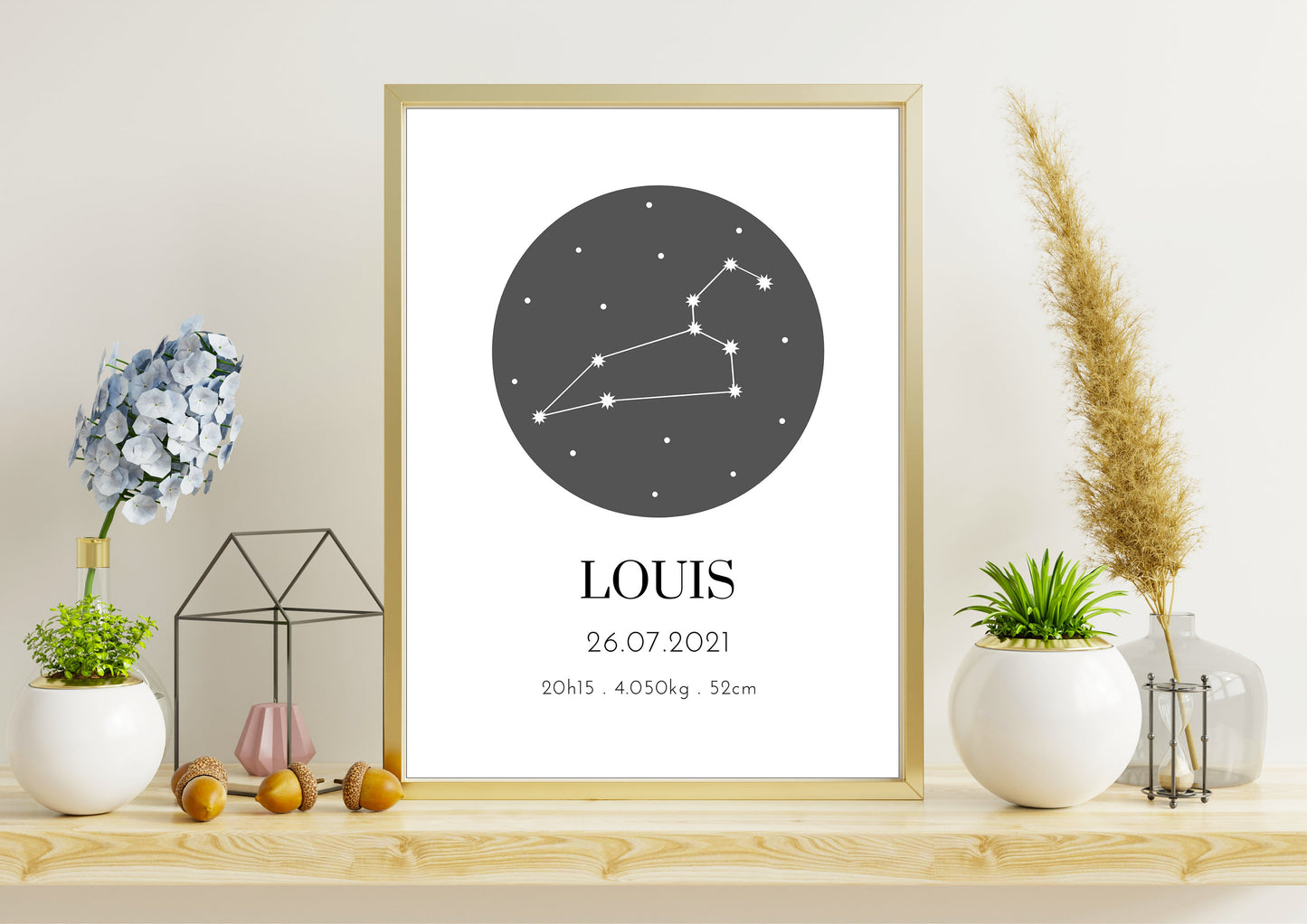 Affiche personnalisée zodiac minimaliste signe astrologique constellation