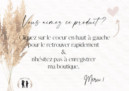 Affiche de naissance personnalisée bébé photo boho pampa