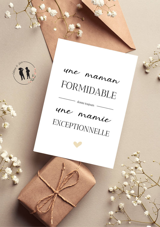 Carte annonce de grossesse mamie formidable