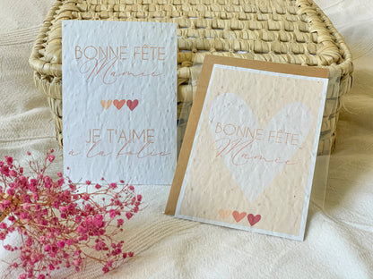 Carte à planter fête des grands-mères - carte cadeau mamie - papier fleurs