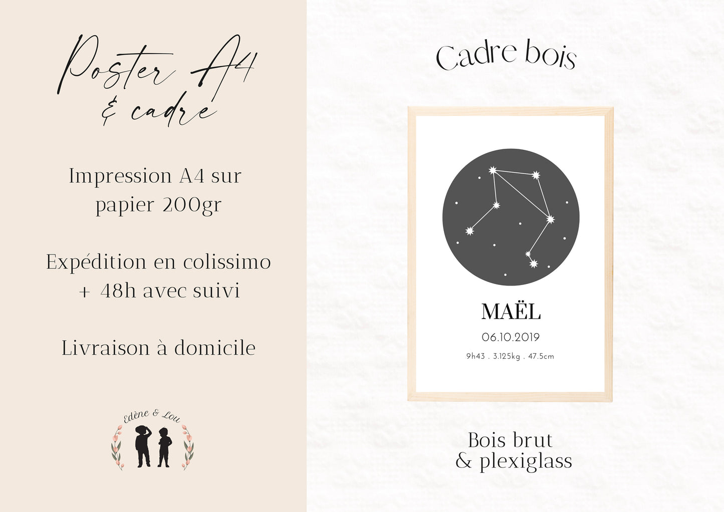 Affiche personnalisée zodiac minimaliste signe astrologique constellation